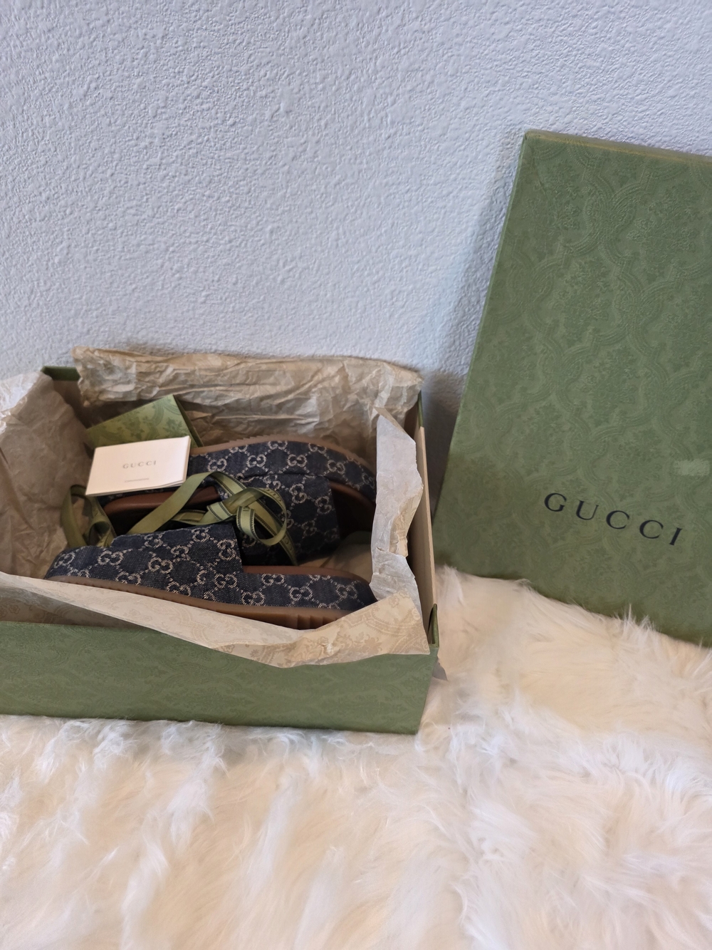 Gucci Denim GG Platform Slide Sandals - Indigo - Picture 5 of 13